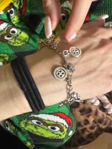 1pc Cora Line Inspired Charm Ghost Funny Bracelet Jewelry, Suitable For Daily Wear - Antique Silver - View 4