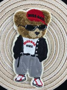 Parche bordado de oso marrón de dibujos animados, diseño único para ropa y accesorios DIY, vaqueros, vestidos, adorable aplicación bordada de dibujos animados - Multicolor - Ver 23