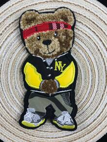 Parche bordado de oso marrón de dibujos animados, diseño único para ropa y accesorios DIY, vaqueros, vestidos, adorable aplicación bordada de dibujos animados - Multicolor - Ver 26