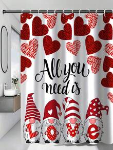 1/4pcs Dwarf, Heart, Rose Pattern Shower Curtain With Hooks, High Definition Digital Printing Polyester Fabric, Bathroom Divider Curtain For Wall And Bathtub, Washable Bathroom Decor Shower Curtain, Suitable For All Seasons - Multicolor - View 19