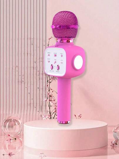 AKKHOO ميكروفون لاسلكي، مع مكبر صوت ومايكروفون مدمج، ميكروفون كاريوكي متعدد الوظائف، ميكروفون سعوي لاسلكي