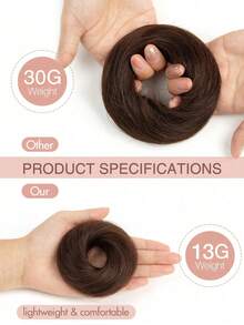 1件套凌乱发髻假发片，采用真人发丝波浪卷发制成，可打造甜甜圈式优雅发髻，配有弹性橡胶发圈，方便佩戴。 - S2 - 查看 7