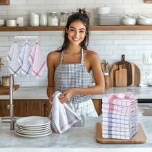 1/2/4 / 6 / 12pcs Dish Towels, Abrasive Cloth Polyester Material Suitable For Kitchen, Restaurant Cleaning, Can Also Be Used For Gifts - Multicolor - View 8