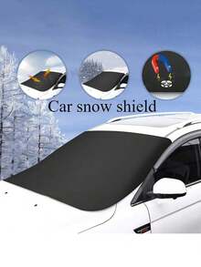 Magnetic Car Windshield Snow Cover, Winter Front Windshield Protector, Anti-Frost Anti-UV Half Car Cover, Heat Insulation Sunshade