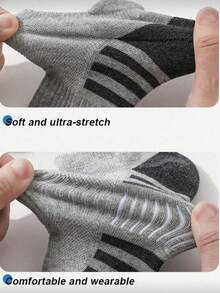 24pcs/Set Men's High-Quality Low Cut Round Neck Ankle Socks, Mesh Breathable Versatile Casual Boat Socks