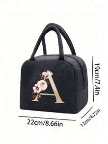 Printed Pattern Insulated Lunch Bag, Insulated Lunch Tote, Handbag, Lunch Box, Ice Pack, Picnic Food Tote, Canvas Lightweight Portable Lunch Storage Bag, School Office Picnic Lunch Tote, Can Be Carried To School And Work, Birthday Gift, Commemorative Gift. This Is A Novel Design, Large Capacity Portable Casual Insulated Lunch Bag, An Ideal Handbag. - Multicolor - View 10
