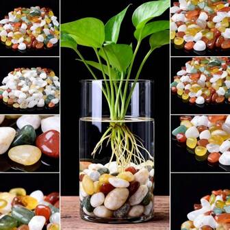 Colorful Natural River Pebbles - Vibrant Pebbles, Suitable For Decorating Aquariums, Vases And Garden Paths, Fish Tank Landscaping, Aquarium Decor | Decorative Stones | Smooth Surface