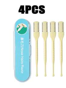 6支/4支/2支/1支装手动鼻毛修剪器，双头鼻毛刀，握感舒适，微精密刀片，温和去除鼻毛，无痛体验，易于清洁，可长期使用，适合居家、约会、拜访、招待会等各种场合。 - 彩色 - 查看 7