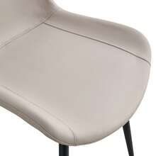Set Of 4 Modern Dining Chairs With PU Upholstery And Metal Frame - Spacious Seating, Perfect For Restaurants, Home Offices And Various Living Spaces. Black, White, Light Gray. - 淺灰色 - 查看 9
