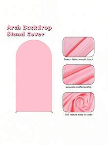 Arch Background Holder And Cover Set, Pink Spandex Fitted Background Cover And Gold Wedding Arch Frame Suitable For Birthday Party Wedding Ceremony Bridalbabyshower, Party Decoration - Dusty Pink - View 4