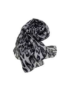 1pc Classic Leopard Print Scarf, Women's Long Shawl Wrap Fashionable Neck Scarf Thin Versatile Headscarf