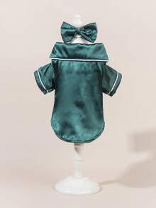 1 Bộ đồ ngủ và mặc nhà bằng satin, váy cho thú cưng cổ Peter Pan, váy len dày ấm áp cổ Peter Pan bằng ren cho chó và mèo. - Nhiều màu - Xem 3