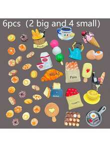 6 piezas Imanes de nevera 3D de comida, imanes decorativos lindos para refrigerador, imanes personalizados adecuados para cocina, pizarra de oficina, gabinete de almacenamiento, lavavajillas, decoración de cocina, decoración del hogar, regalo del Día de la Madre - Multicolor - Ver 15