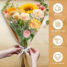 20pcs Kraft Paper Flower Boxes, Suitable For Bouquets, Flower Shop Supplies, Wedding And Flower Gift Packaging - Great For Mother's Day, Valentine's Day, Women's Day, Teacher's Day, Birthday Gifts - Multicolor - View 9
