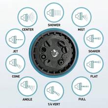 Boquilla de manguera de jardn, boquilla de rociador de manguera con 10 patrones de pulverizacin, vlvula de encendido y apagado, boquilla de manguera de agua de metal de alta presin para lavado de - inicial - Ver 6
