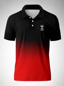 Men's New Lightweight Breathable Short Sleeve Polo T-Shirt, Summer Sports - Red - View 2