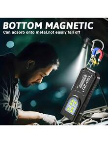 Portable USB Rechargeable Hands-Free Flashlight | Mini Keychain Light With Bottom Magnet, Clip Design, 5 Lighting Modes, Multi-Function Emergency Lantern, Hanging Tent Light, Suitable For Travel, Camping, Fishing - Multicolor - View 9