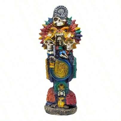 Escultura Azteca de Santa Muerte con Jaguares, 3 Muertes, Uso Cultural PLAZA LAS