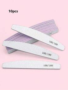 5/15/25件套指甲锉，100/180目指甲锉和抛光块，专业双面砂纸美甲工具，适用于亚克力指甲