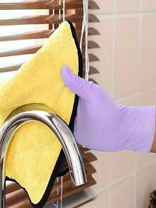 100/50/4pcs Disposable Purple Nitrile Gloves, Powder-Free, Latex-Free, Waterproof, Suitable For Household Cleaning, Hairdressing, Beauty Salon, Etc. Waterproof, Anti-Static, Latex-Free, Open-Finger Design (Bagged To Prevent Damage) - Purple - View 5