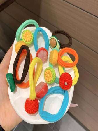 5pcs Cute Fruit Elastic Hair Ties, Colorful Hair Bands Suitable For Daily Wear, All Seasons ,Ponytail ,Hair Elastics ,Hair Rubber Bands ,Scrunchies ,Hair Rope