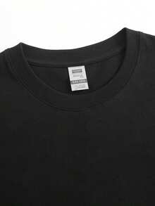 Men'S Casual Daily 100 Cotton Breathable T-Shirt 180G Pure Cotton Large-Sized Humorous Pattern Printed Top Cotton Top Men'S T-Shirt Breathable Moisture Absorbing Fabric Casual Short Sleeved T-Shirt Suitable For All Seasons - 黑色 - 查看 4