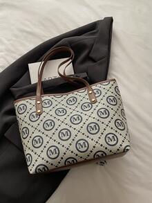 Bolso grande de gran capacidad, versátil y de moda para mujeres en 2025. Bolso de mano y de hombro, bolso de trabajo y de compras. - Multicolor - Ver 7