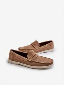 Men's Rivanell Synthetic Suede Loafers Comfortable For Everyday And Elegant Styles With A Soft Insole Beige - Beige - View 4
