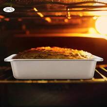 Buachois 2 Pcs Molde Cuadrado Para Hornear,De Utensilios Para Hornear Pasteles Antiadherentes Bandeja Rectangular De Acero Inoxidable Brownies Para El Hogar Dorado - dorado - Ver 4