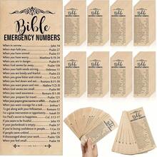 100pcs Brown Paper Bible Verse Bookmarks, Inspirational Emergency Phone Numbers, Church And Sunday School Supplies, Religious Gifts - Single Piece - View 5