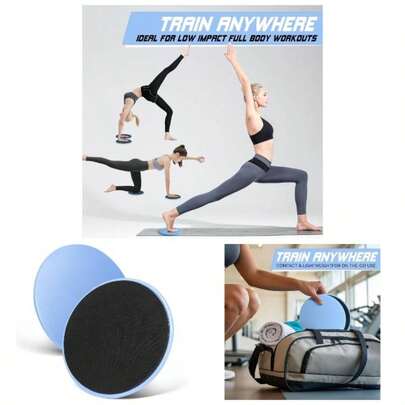 Exercise Core Sliders Core Sliding Discs, Dual Sided Workout Sliders Full Body Workout On Carpet Or Hardwood Floor, Training Abdominal Core Strength Blue - 1 Pair