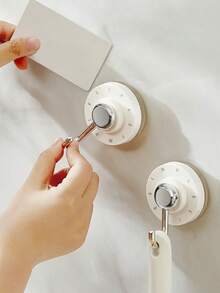 1个旋转吸盘挂钩，强力真空吸附，无痕设计，适用于冰箱、木门、瓷砖表面，无需钻孔即可粘贴，旋转吸盘挂钩，真空粘贴式承重挂钩，适用于厨房、浴室、浴室墙面毛巾架、浴室挂钩、厨房挂钩、卧室挂钩 - 彩色 - 查看 7