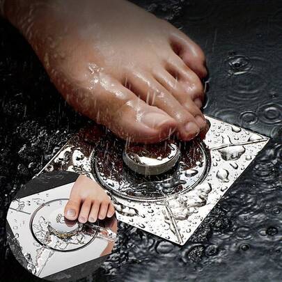 带防堵塞保护的淋浴地漏盖 - 浴缸和淋浴地漏过滤器，安装简便，可收集毛发，防锈设计，适用于大多数浴室设备 - 简约风格，经久耐用，家居装饰，防锈材质，是DIY爱好者的理想之选，浴室配件，浴室工具