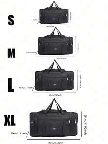 1pc Unisex Travel Tote Bag, Large Capacity Luggage Duffel Gym Bag, Weekend Overnight Bag Travel Bag Luggage Bag Duffle Bag Cabin Bag Weekend Bag Lightweight For Outdoor Holiday Essential Summer Travel Essentials - Black - View 5