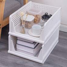 Estantería de almacenamiento plegable, organizador de armario, divisor de cajón apilable, cesta de almacenamiento de armario apilable - Multicolor - Ver 6
