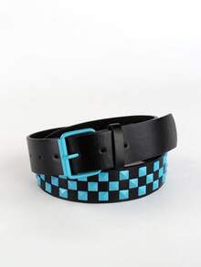 1 pieza Cinturón unisex estilo punk con remaches metálicos, cinturón ajustable para uso casual diario con vaqueros - Azul - Ver 7