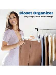 Plastic Hangers - Adult Hangers - T-Shirts, Dresses, Hangers & Accessories - Notched Hangers, Durable And Multifunctional Colorful Wardrobe Hangers, Transparent Plastic Skirt Hangers With Adjustable Clips, Pants Hangers - Multicolor - View 3