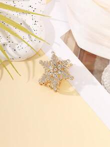 1 Stück eleganter, minimalistischer Haarklammer aus Legierung mit Strass-Schneeflocke, elegante Haarklammern, modische Haarspange, Winterhaaraccessoires - Verschiedenfarbig - Übersicht 8