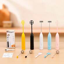 Montalatte elettrico portatile, montatore di latte ricaricabile a 3 velocità, adatto per matcha, cappuccino, cioccolata calda, tè, cottura, uova - Multicolore - Visualizzare 12