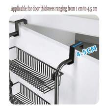 6-Tier Metal Over-Door Storage Hanging Door Storage Rack No-Drill Heavy-Duty Hanging Storage Shelf Suitable For Home Bedroom Living Room Laundry Room Bathroom - As Pic - View 2