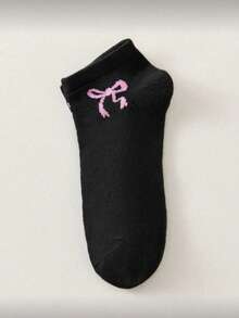 30/20/15/10 pares de calcetines de tobillo para mujer con decoración de lazo, en colores negro, blanco, gris y rosa, calcetines cortos de moda minimalista