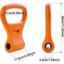 Manija de Kettlebell Ajustable - Convertidor de Mancuernas a Kettlebells Porttil para Gimnasio, Viaje, Levantamiento de Pesas y Musculacin Agarradera para Equipo de Entrenamiento con Pesas - Naranja - Ver 3