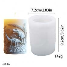 1 khuôn silicon hình trụ họa tiết động vật dùng để làm nến thơm, đá thơm, xà phòng thủ công, đồ trang trí thạch cao. - trắng - Xem 7