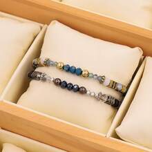 European And American  Glass Bead Handmade Bracelet For Women, Personalized Minimalist Design, Versatile Accessory - màu đen - Xem 2