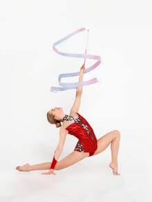 5/3/1pc Long Shiny Gradient Dance Ribbon, Art Dance Gymnastics Performance Decor Prop, Gymnastics Dance Ribbon Party Gift, Gymnastics Performance Training Tool, Birthday Party, Ribbon Decor Small Gift - Multicolor - View 4