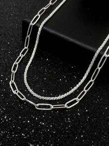 1 pieza Collar con colgante de corazón cepillado simple, joyería para mujer de plata de ley 925, collar de clavícula de lujo ligero, regalos de joyería fina para chicas para la vida diaria, citas y decoración - Estilo 3 - Ver 3