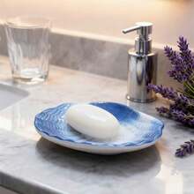 1 件手绘陶瓷天鹅、蝴蝶、贝壳皂盒，适用于厨房、浴室、阳台台面、装饰性肥皂架 - 彩色 - 查看 8