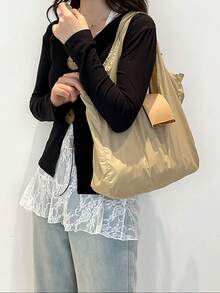 1pc Keychain Organizer Bag, Large-Capacity Shopping Bag. Folds Down To Become A Keychain Charm; Compact And Portable. Unfolds Into A Shoulder Bag Or Shopping Bag. Available In Various Colors And Versatile. - Multicolor - View 6