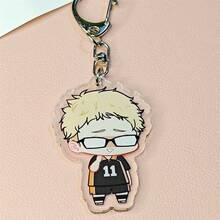 BOOMCOMIC 1个/4个可爱排球人物亚克力钥匙扣 - 日向翔阳、影山飞雄、月岛萤、山口忠，男女通用背包挂件，适用于背包、钥匙、汽车装饰、粉丝礼物，Y2K时尚，耐用轻便，色彩鲜艳，双面印刷，高清材质，创意配饰 - 彩色 - 查看 3