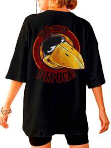 Oversized T-Shirt You Said Popcorn Streetwear Unisex Ref4241 - 黑色 - 查看 3